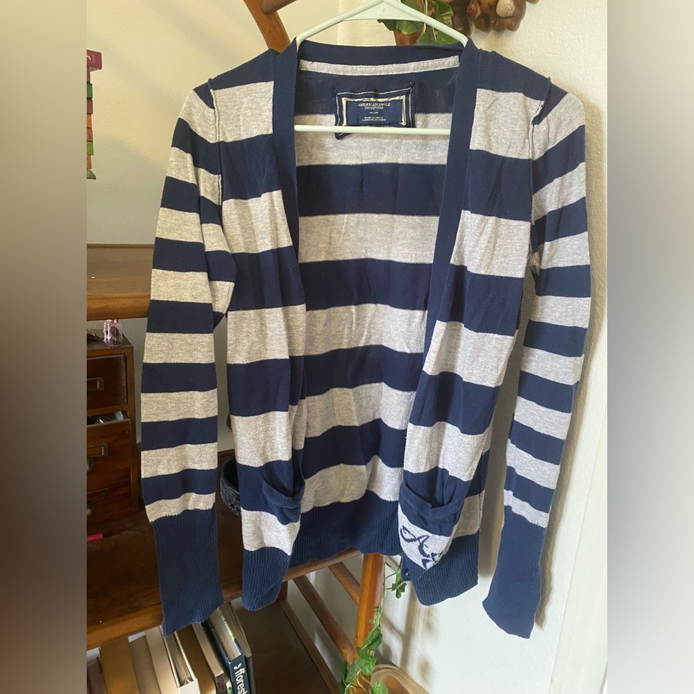 American Eagle striped cardigan